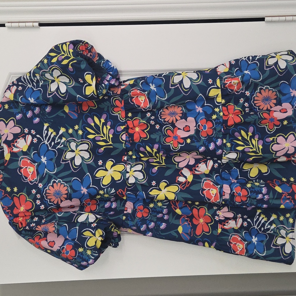 THML Beautiful Navy Blue Dress With A Bright Floral Pattern. Excellent Condition - Picture 6 of 12